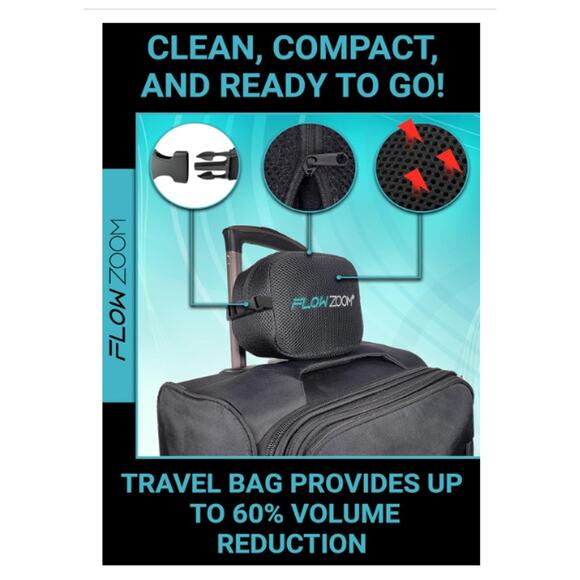 Memory Foam Travel Pillow Adjustable 360° Chin&Neck Support,Washable,Bag - Picture 6 of 8